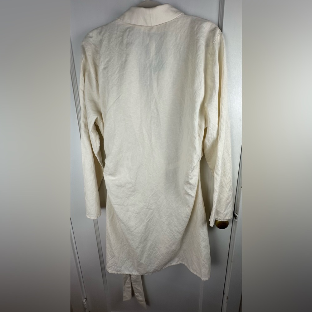 H&M Light Cream Wrap Blouse with Side Tie - Picture 2 of 6
